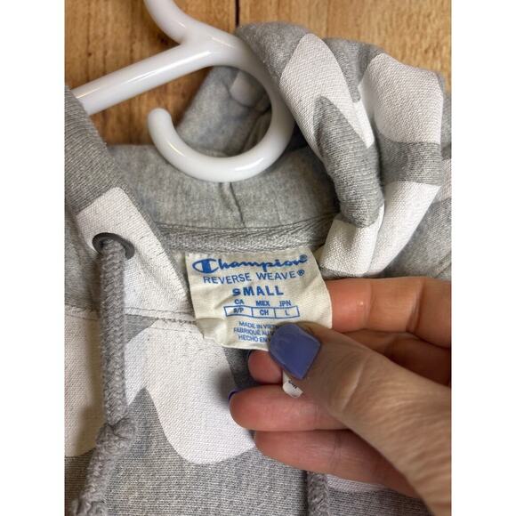 Champion Reverse Weave Logo Hoodie Gray Size Small - Picture 5 of 7